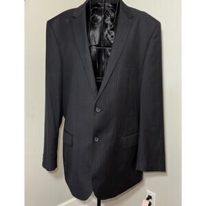 Giorgio Cosani Men's Wool Cashmere 2 Button Black Pinstripe Blazer Size 46R